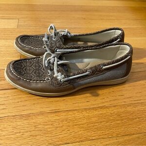 Sperry Top-Sider, Anchor Embossing, Leather & Canvas Women's Size 8M